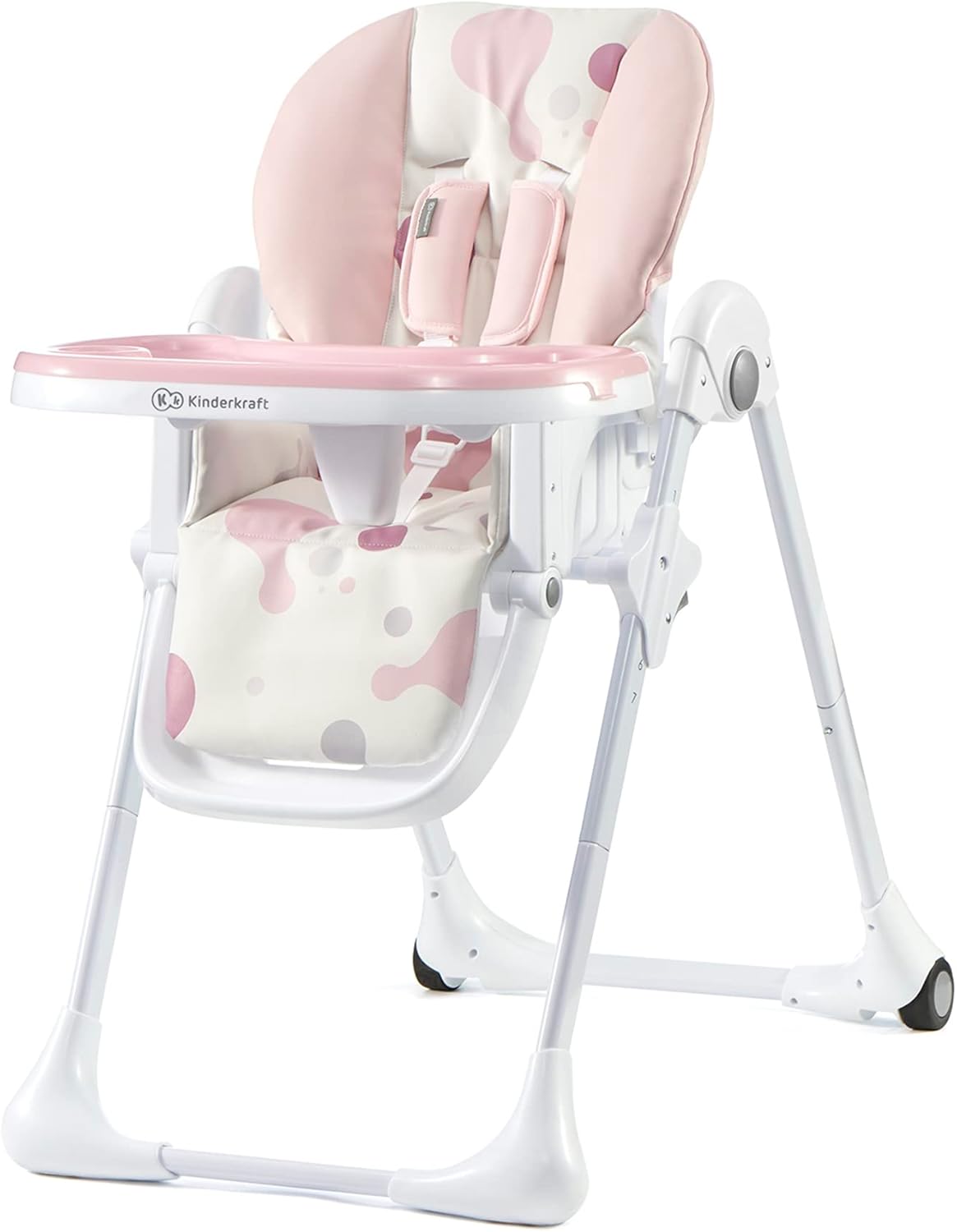 Kinderkraft YUMMY Chaise Haute Bébé Réglable avec Plateau et Repose-Pieds – Gris, jusqu’à 15 kg