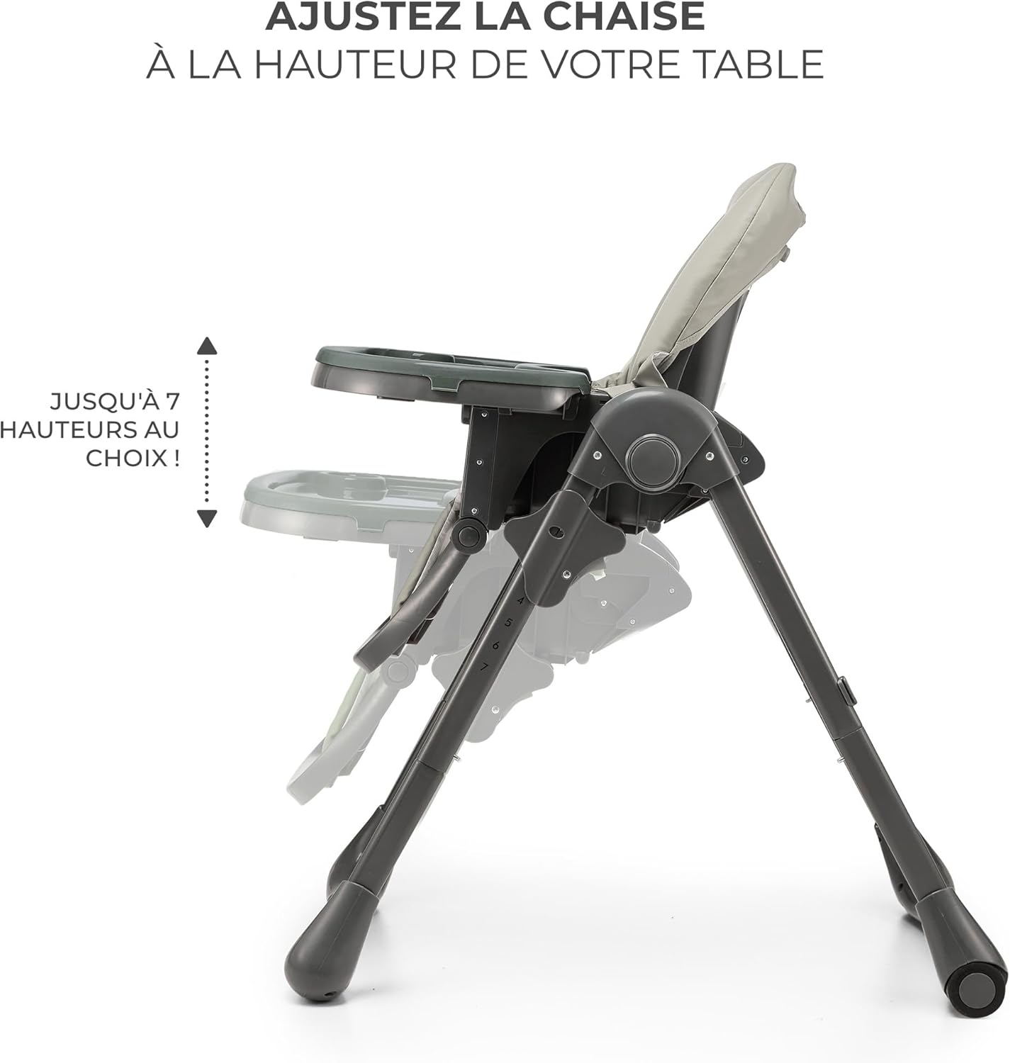 Kinderkraft TUMMIE Chaise Haute Bébé 2 en 1 Inclinable avec Jouets – Beige