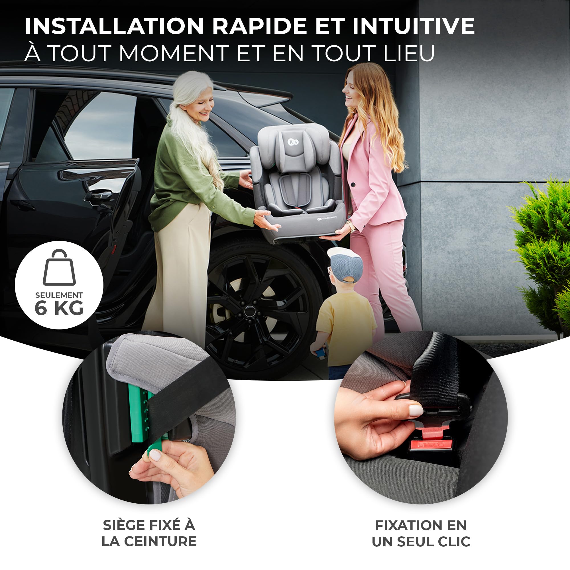 Kinderkraft siège Auto Comfort Up i-Size Noir