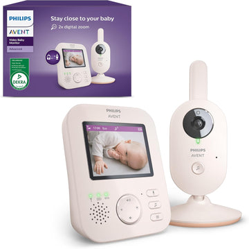 Philips Avent Babyphone Vidéo 2.8" avec Caméra, Vision Nocturne & Audio Bidirectionnel – SCD881/26
