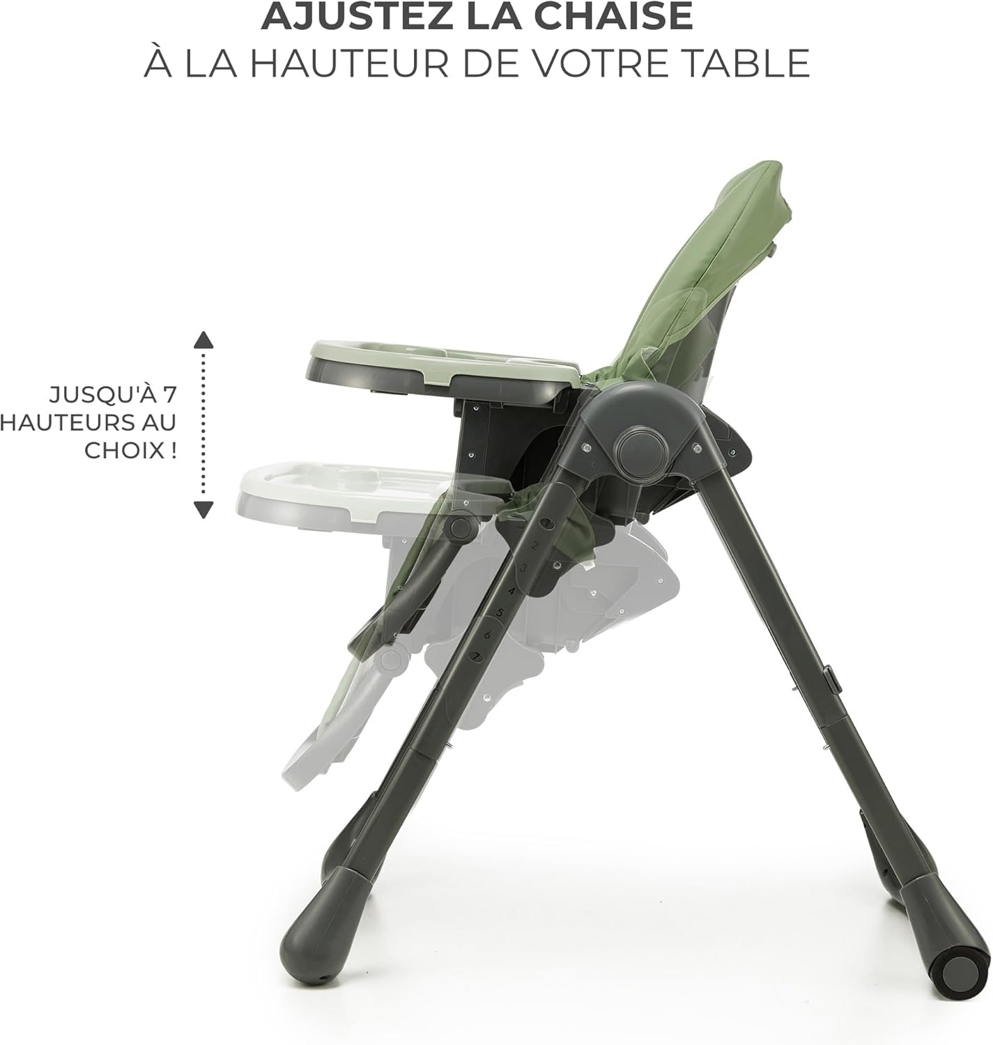 Kinderkraft TUMMIE Chaise Haute Bébé 2 en 1 Inclinable avec Jouets – Beige