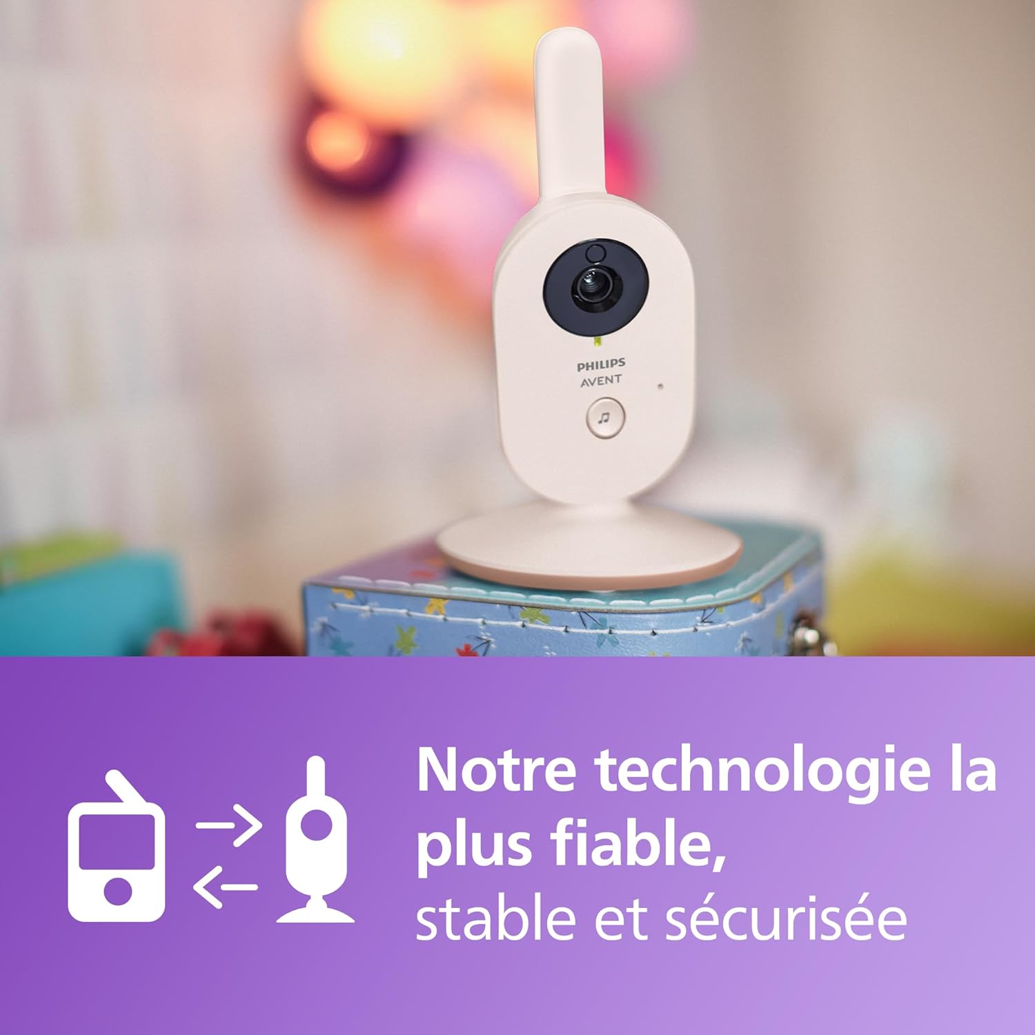 Philips Avent Babyphone Vidéo 2.8" avec Caméra, Vision Nocturne & Audio Bidirectionnel – SCD881/26