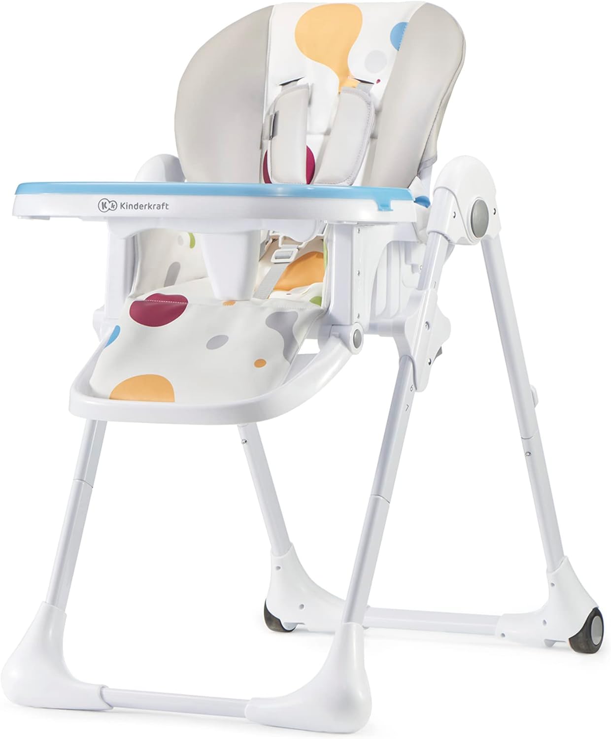 Kinderkraft YUMMY Chaise Haute Bébé Réglable avec Plateau et Repose-Pieds – Gris, jusqu’à 15 kg